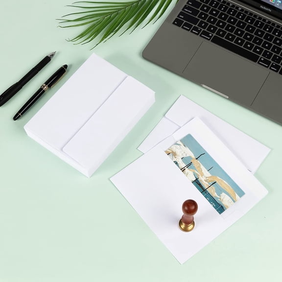 VogueV Self-Seal White Invitation Envelopes 5.25"X7.25", Peel & Stick Closure for Wedding Greeting Cards Announcements, Printable 110 Gsm Paper, Bulk Mailing Stationery Supply, 1*Envelope