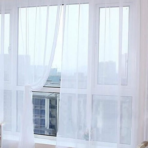 VogueV Sheer Window Curtain Panels 2Pcs, Leaf Pattern Tulle Drapes for Door & Window, Light Filtering Privacy Voile Panels for Bedroom/Living Room, Home Decor, 2 Curtains
