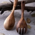 thumbnail image 1 of VogueV Tableware | Tableware Fork Kitchen Cooking 2Pcs Large Utensils Natural Spoons Wooden Wooden Kitchen，Dining & Bar, 1 of 7