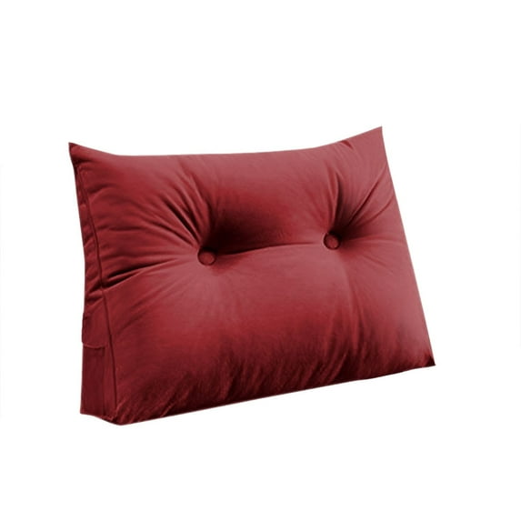 VogueV Triangular Bed-Backrest Pillow, Ergonomic Reading Cushion with Detachable Cover, Dorm Sofa Lounger Support, 24X20 Inch, Multi-Use for Bunk/Twin Beds, Bedside Pillow*1