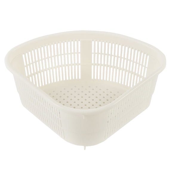 VogueV Triangular Drain Basket, Corner Sink Caddy with Strong Suction Cups, Quick-Dry Sponge Holder for Kitchen & Bathroom, Space-Saving Organizer, Drain Basket*1