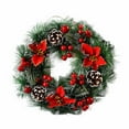 thumbnail image 1 of VogueV Unlit Christmas Wreath, Classic Pvc Pine Needle Front Door Ring, Winter Holiday Wall Decor, Reusable Seasonal Greenery Gift, Festive Home Accent, 1 Wreath, 1 of 2