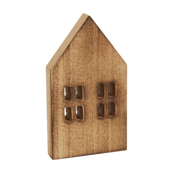 VogueV Wood Craft Miniature Christmas Decor, Small House Wooden Craft with Good Texture, 7X1X3.9 Inch for Tabletop Decoration, Household And Holiday Display, A Wooden Log Cabin, A Wooden Log Cabin