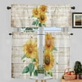 thumbnail image 1 of Voguele Half Kitchen Curtains Light Filtering Short Curtain Rod Pocket Luxury Window Drapes Decor Decorative Tier Simple Sunflower Print Style F 2pc: 42x45in, 1 of 1