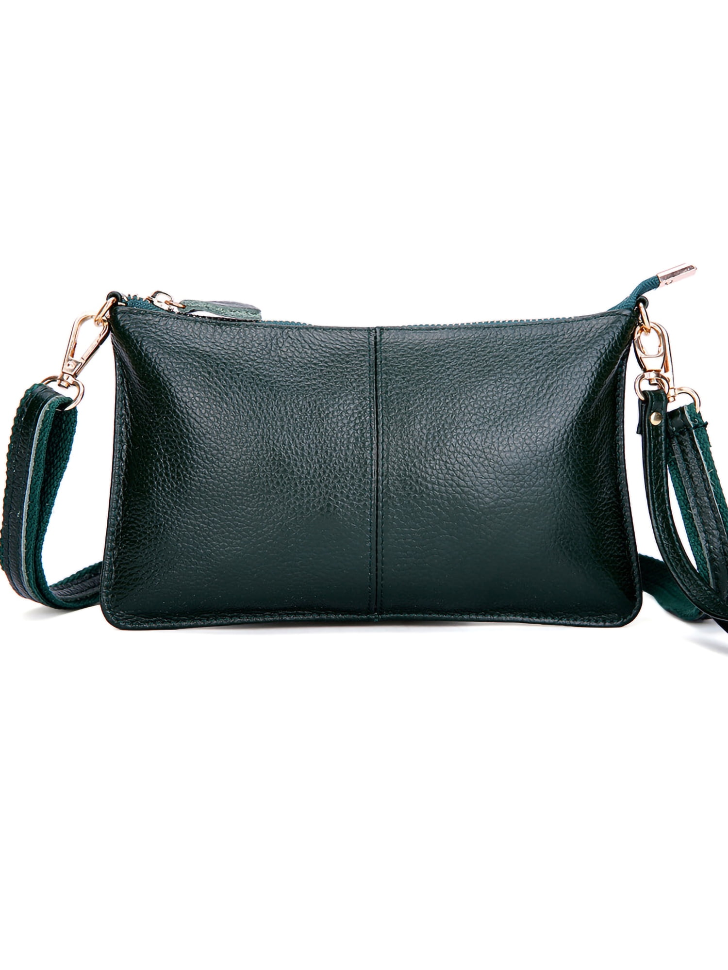 Small Genuine Leather Handbags Green Shoulder Bag for Ladies, Green