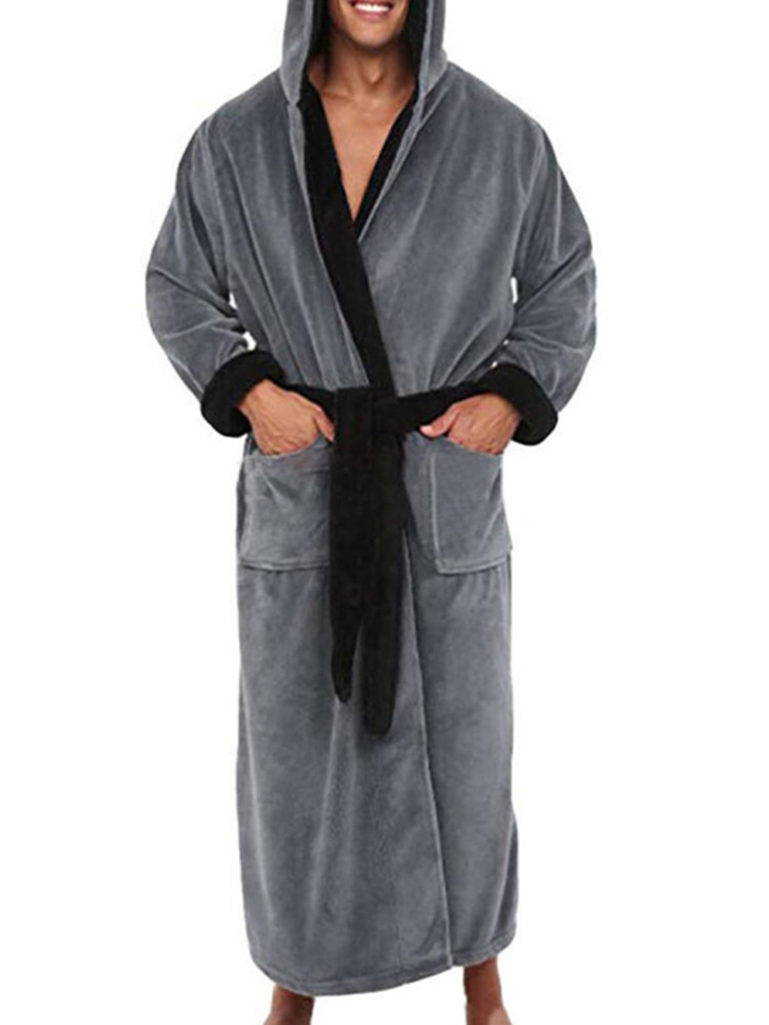 ASOS DESIGN lounge robe in navy fleece | ASOS
