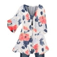 thumbnail image 1 of Voguele Women Tops Ruched Tunic Shirt V Neck Blouse Work Pullover Flowy Summer Shirts #8 L, 1 of 2