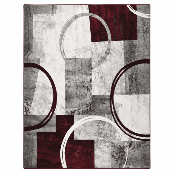 Voguly 3x5 Modern Geometric Abstract Area Rug Marble Pattern Carpet Washable Non Slip Soft Living Room Floor Rug Contemporary Home Decor Bedroom Accent Mat