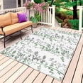 thumbnail image 1 of Voguly 3x5 Sage Green Leaf Rug, Non Slip Rubber Backing, Outdoor Indoor Area Mat for Patio, Porch, Deck, Backyard, RV Camping, 1 of 7
