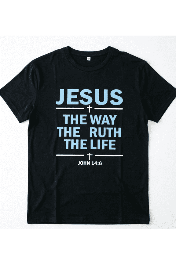 Christian Jesus Tee, John 14:6 The Way Truth Life Bible Verse Religious Faith Gospel Gift Shirt for Men Women Youth