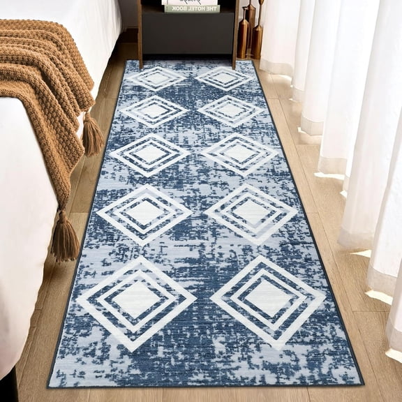 Voguly Moroccan Trellis Area Rug 2x6, Non Slip Front Door Mat, Washable Entryway Rug, Soft Modern Carpet for Kitchen Bathroom Hardwood Floor, 24 x 36 in