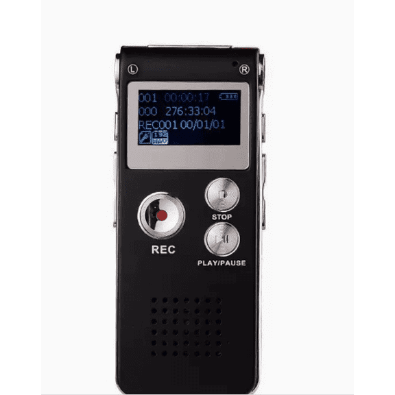 Voice-Activated Audio Recorder, Compact 8GB Digital Voice Recorder with One-Button Operation, for Meetings, Lectures, Interviews, Auto Record, Black, By Preplabs