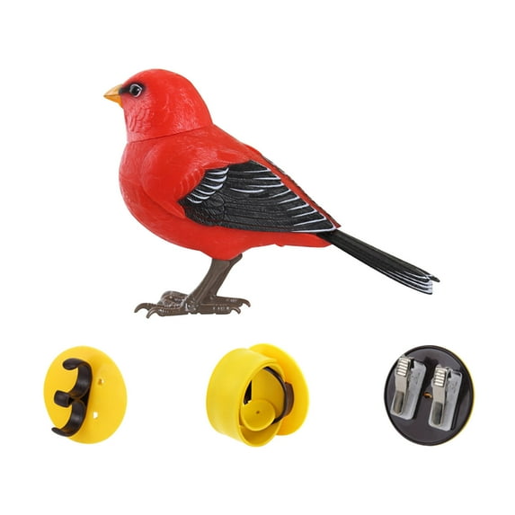 Voice Activated Bird Toy, Electronic Singing Bird with Sound Sensor, Interactive Decoration for 3-4years, 4.7x1.8x3.5inch Realistic Chirping Figure