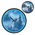 thumbnail image 1 of Voice Activated Clock with Glow Light 12 Inch Large Silent Wall Clock Battery Operated for Home Decor A Beautiful Winter Landscape, 1 of 8