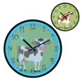 thumbnail image 1 of Voice Activated Clock with Glow Light 12 Inch Large Silent Wall Clock Battery Operated for Home Decor A Brown and White Cow, 1 of 8
