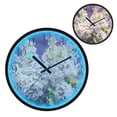 thumbnail image 1 of Voice Activated Clock with Glow Light 12 Inch Large Silent Wall Clock Battery Operated for Home Decor A Cluster Of Lilac Flowers, 1 of 8