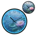thumbnail image 1 of Voice Activated Clock with Glow Light 12 Inch Large Silent Wall Clock Battery Operated for Home Decor A Pink Lotus, 1 of 8