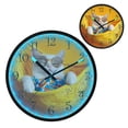 thumbnail image 1 of Voice Activated Clock with Glow Light 12 Inch Large Silent Wall Clock Battery Operated for Home Decor A Playful White Cat, 1 of 8