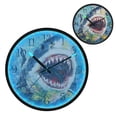 thumbnail image 1 of Voice Activated Clock with Glow Light 12 Inch Large Silent Wall Clock Battery Operated for Home Decor Abstract Painting Of A Shark, 1 of 8