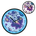 thumbnail image 1 of Voice Activated Clock with Glow Light 12 Inch Large Silent Wall Clock Battery Operated for Home Decor Astronauts in Rockets, 1 of 8