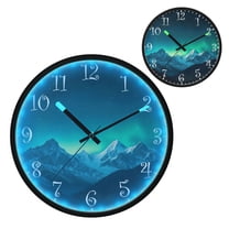 Voice Activated Clock with Glow Light 12 Inch Large Silent Wall Clock Battery Operated for Home Decor Beautiful Night Sky