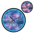 thumbnail image 1 of Voice Activated Clock with Glow Light 12 Inch Large Silent Wall Clock Battery Operated for Home Decor Beautiful River with Fireworks, 1 of 8