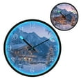 thumbnail image 1 of Voice Activated Clock with Glow Light 12 Inch Large Silent Wall Clock Battery Operated for Home Decor Beautiful Wooden Chalet, 1 of 8