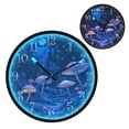 thumbnail image 1 of Voice Activated Clock with Glow Light 12 Inch Large Silent Wall Clock Battery Operated for Home Decor Bioluminescent Mushrooms, 1 of 8