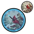 thumbnail image 1 of Voice Activated Clock with Glow Light 12 Inch Large Silent Wall Clock Battery Operated for Home Decor Bird and Snow-covered Trees, 1 of 8