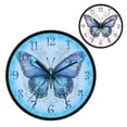 thumbnail image 1 of Voice Activated Clock with Glow Light 12 Inch Large Silent Wall Clock Battery Operated for Home Decor Blue Butterfly, 1 of 8