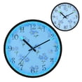 thumbnail image 1 of Voice Activated Clock with Glow Light 12 Inch Large Silent Wall Clock Battery Operated for Home Decor Blue Flowers Pattern, 1 of 8