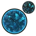 thumbnail image 1 of Voice Activated Clock with Glow Light 12 Inch Large Silent Wall Clock Battery Operated for Home Decor Blue-green Butterfly Pattern, 1 of 8