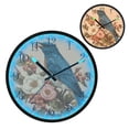 thumbnail image 1 of Voice Activated Clock with Glow Light 12 Inch Large Silent Wall Clock Battery Operated for Home Decor Bluebird on Elegant Branch, 1 of 8