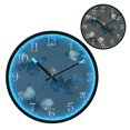 thumbnail image 1 of Voice Activated Clock with Glow Light 12 Inch Large Silent Wall Clock Battery Operated for Home Decor Brown-blue Butterfly Pattern, 1 of 8