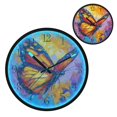 thumbnail image 1 of Voice Activated Clock with Glow Light 12 Inch Large Silent Wall Clock Battery Operated for Home Decor Colorful Butterfly Flying, 1 of 8