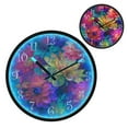 thumbnail image 1 of Voice Activated Clock with Glow Light 12 Inch Large Silent Wall Clock Battery Operated for Home Decor Colorful and Bright Floral Pattern, 1 of 8