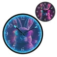 thumbnail image 1 of Voice Activated Clock with Glow Light 12 Inch Large Silent Wall Clock Battery Operated for Home Decor Cool Bunny with Sunglasses, 1 of 8