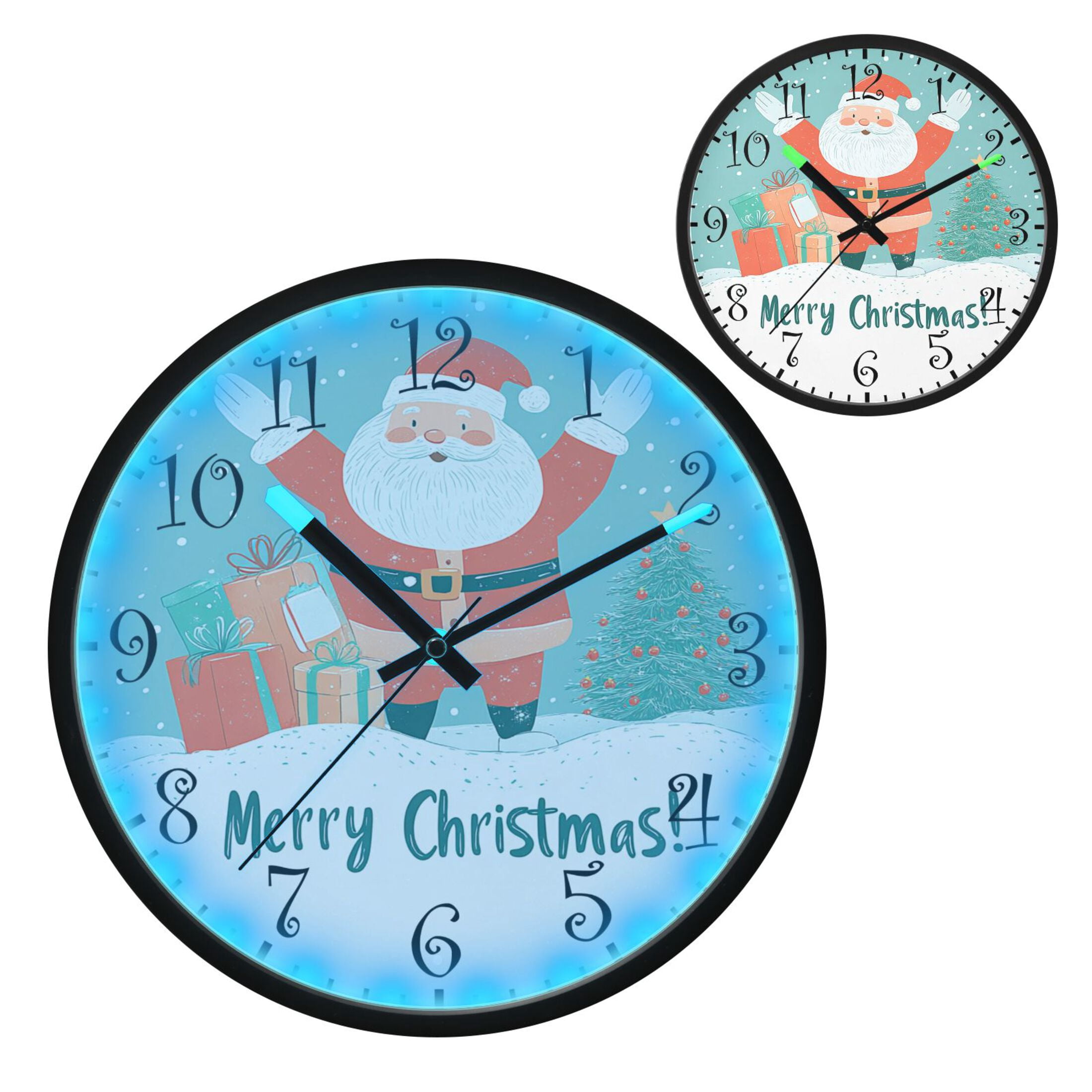 Voice Activated Clock with Glow Light 12 Inch Large Silent Wall Clock ...