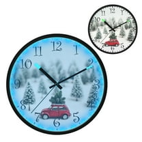 Voice Activated Clock with Glow Light 12 Inch Large Silent Wall Clock Battery Operated for Home Decor Cute Toy Car and Christmas Tree