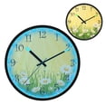 thumbnail image 1 of Voice Activated Clock with Glow Light 12 Inch Large Silent Wall Clock Battery Operated for Home Decor Daisies and Sun Rays, 1 of 8