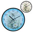 thumbnail image 1 of Voice Activated Clock with Glow Light 12 Inch Large Silent Wall Clock Battery Operated for Home Decor Dragonflies with White Daisies, 1 of 8