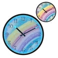 thumbnail image 1 of Voice Activated Clock with Glow Light 12 Inch Large Silent Wall Clock Battery Operated for Home Decor Glittery Rainbow, 1 of 8