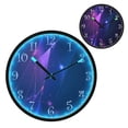 thumbnail image 1 of Voice Activated Clock with Glow Light 12 Inch Large Silent Wall Clock Battery Operated for Home Decor Glowing Lines and Triangles, 1 of 8