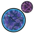 thumbnail image 1 of Voice Activated Clock with Glow Light 12 Inch Large Silent Wall Clock Battery Operated for Home Decor Glowing Purple Butterfly, 1 of 8