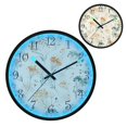 thumbnail image 1 of Voice Activated Clock with Glow Light 12 Inch Large Silent Wall Clock Battery Operated for Home Decor Green and Orange Small Flowers, 1 of 8