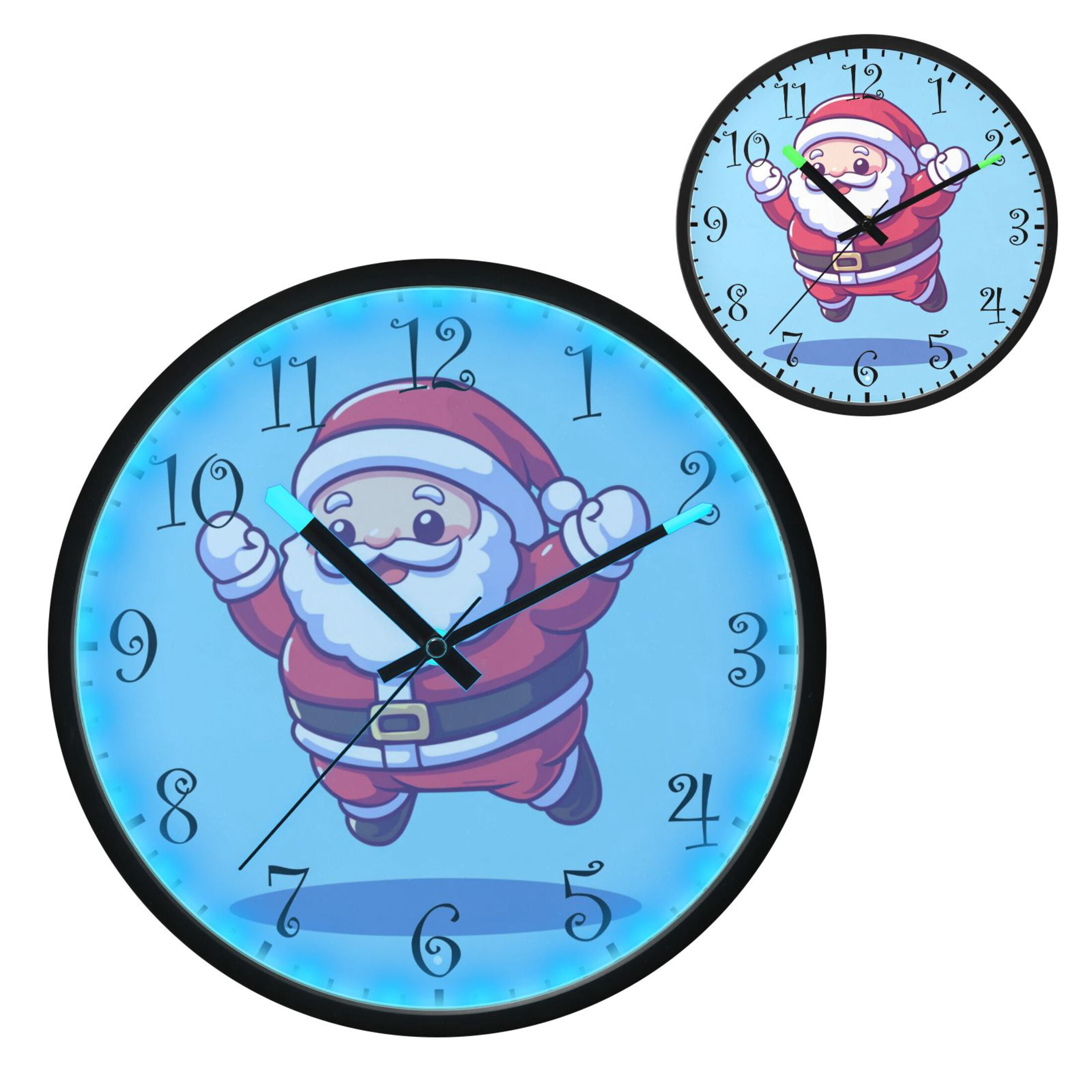 Voice Activated Clock with Glow Light 12 Inch Large Silent Wall Clock ...