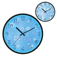 thumbnail image 1 of Voice Activated Clock with Glow Light 12 Inch Large Silent Wall Clock Battery Operated for Home Decor Light Blue Background Flowers, 1 of 8