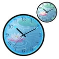 thumbnail image 1 of Voice Activated Clock with Glow Light 12 Inch Large Silent Wall Clock Battery Operated for Home Decor Lotus Flower and Leaves, 1 of 8