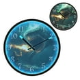 thumbnail image 1 of Voice Activated Clock with Glow Light 12 Inch Large Silent Wall Clock Battery Operated for Home Decor Man Fighting Shark, 1 of 8