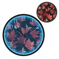 thumbnail image 1 of Voice Activated Clock with Glow Light 12 Inch Large Silent Wall Clock Battery Operated for Home Decor Maple Leaves and Fireflies, 1 of 8